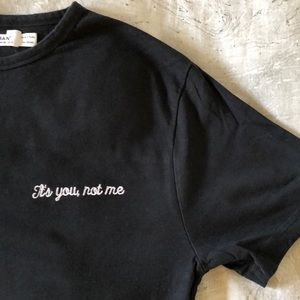 TOPMAN “It’s you, not me” stitched t-shirt S